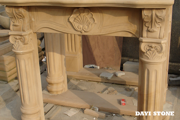 Yellow Sandstone Fireplace